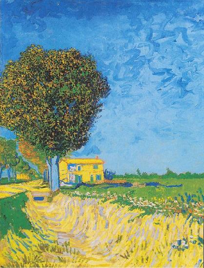 Vincent Van Gogh Avenue at Arles with houses Spain oil painting art